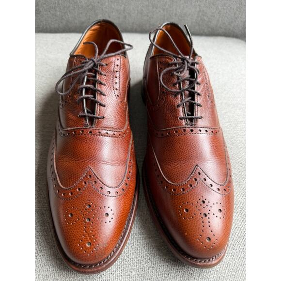 Allen Edmonds McAllister Wingtip Oxford Dress Shoe Men\'s 10 Chili Leather